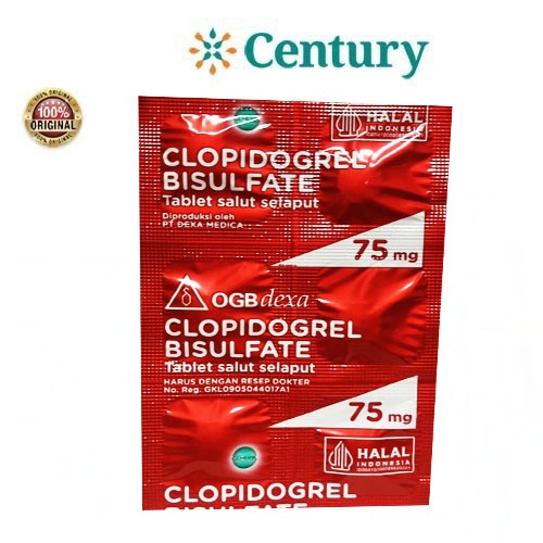 CLOPIDOGREL 75MG TABLET 6`S / PENGENCER DARAH / HIPERTENSI / JANTUNG
