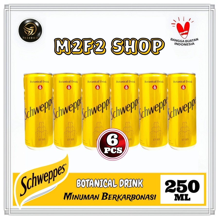 

Schweppes Carbonated Botanical Drink Tonic Water Can | Minuman Botanikal Berkarbonasi Kaleng - 250 ml (Kemasan 6 Pcs )