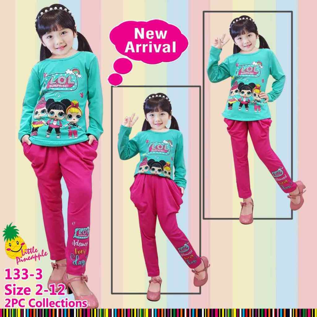 Laisha Kids - Setelan Anak Perempuan Murah Lengan Panjang Little Pineapple LP 1333 2103 7461