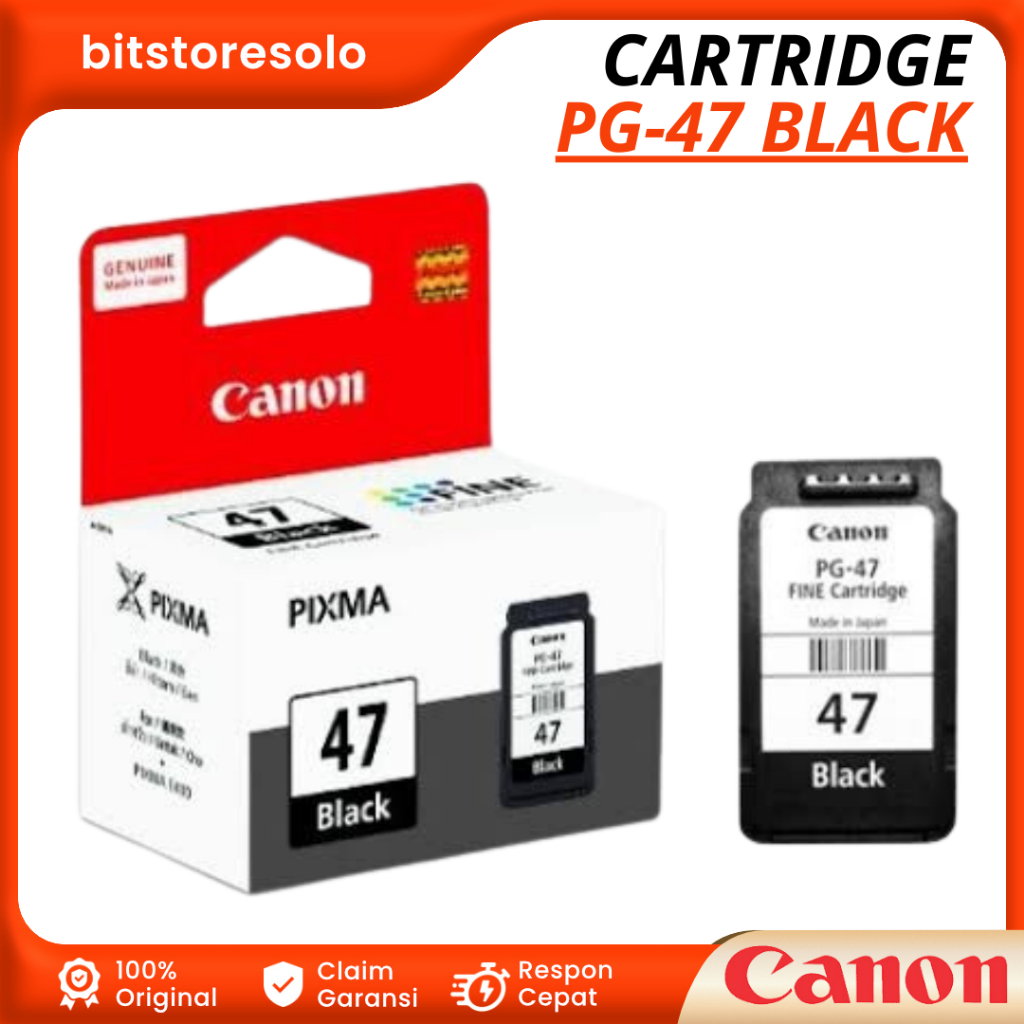 Cartridge Printer Canon PG-47 Black E400 E410 E460 E470 E4270 Hitam