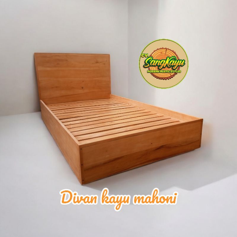FREE ONGKIR [] Divan Kayu laci Sandaran  Divan kayu minimalis Ranjang kayu Ranjang matras
