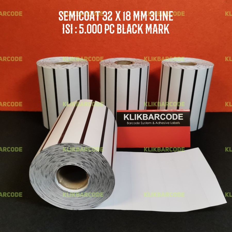 

[ ARGOX ] 32 X 18 BLACKMARK SEMICOATED - 3 LINE - FACE IN - ISI 5.000 PCS || CORE 1" || LABEL BARCODE PAKAI RIBBON - ACCESSORIES - LABEL TOKO