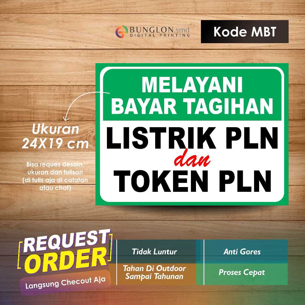 

STIKER MELAYANI BAYAR TAGIHAN LISTRIK PLN DAN TOKEN PLN + LAMINASI KODE MBT HIJAU