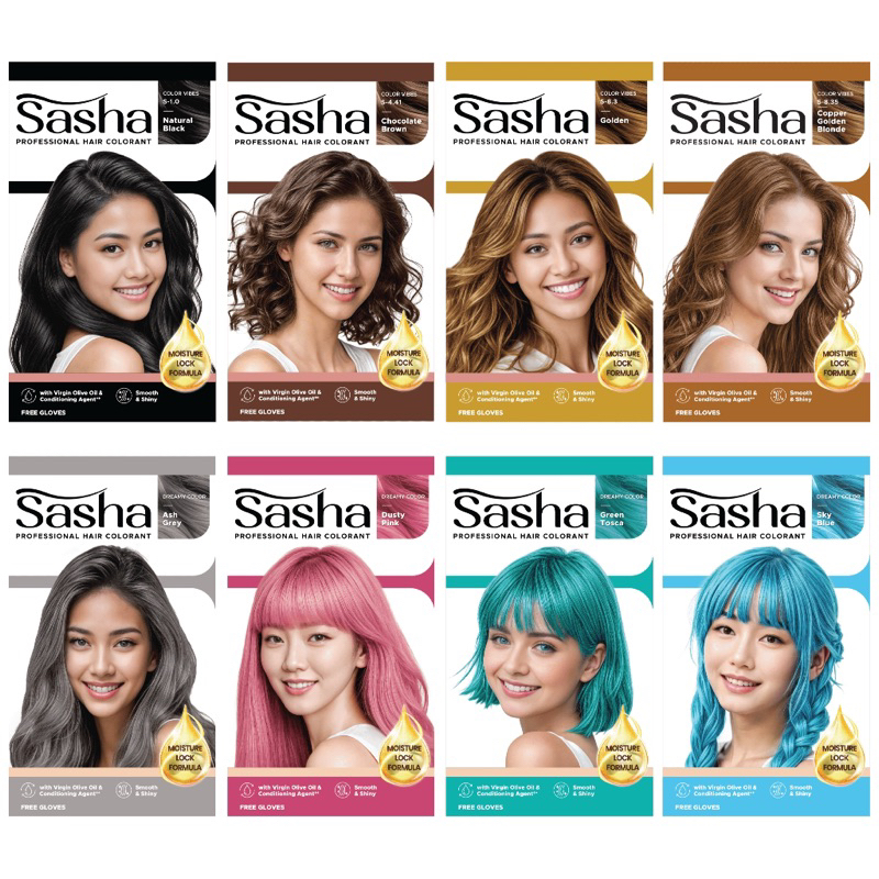 sasha professional hair colorant - sasha semir rambut - sasha hair color