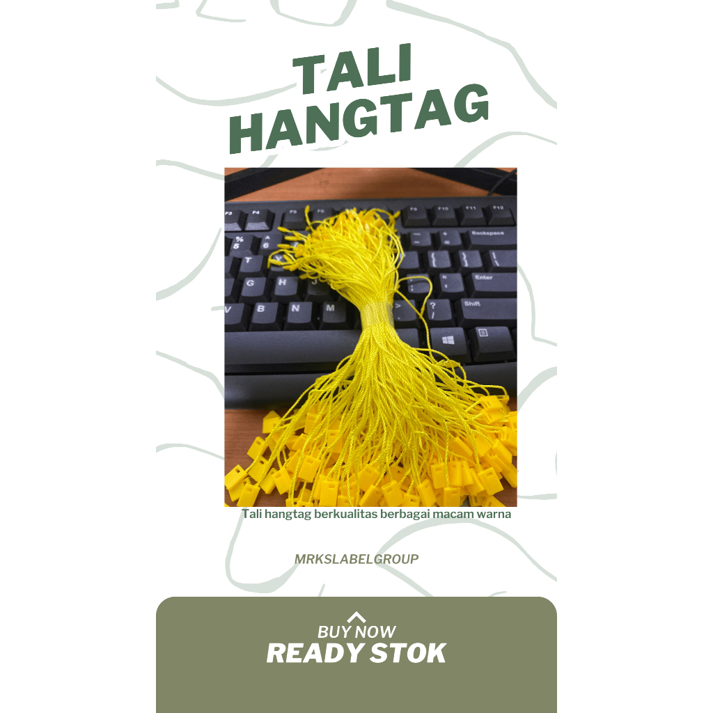 

tali hangtag tali nilon ready stok warna kuning 100pcs