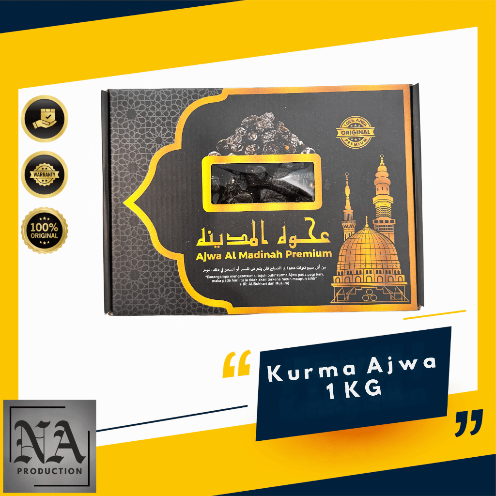 

kurma ajwa nabi super premium original madinah / korma azwa ori kemasan 1kg