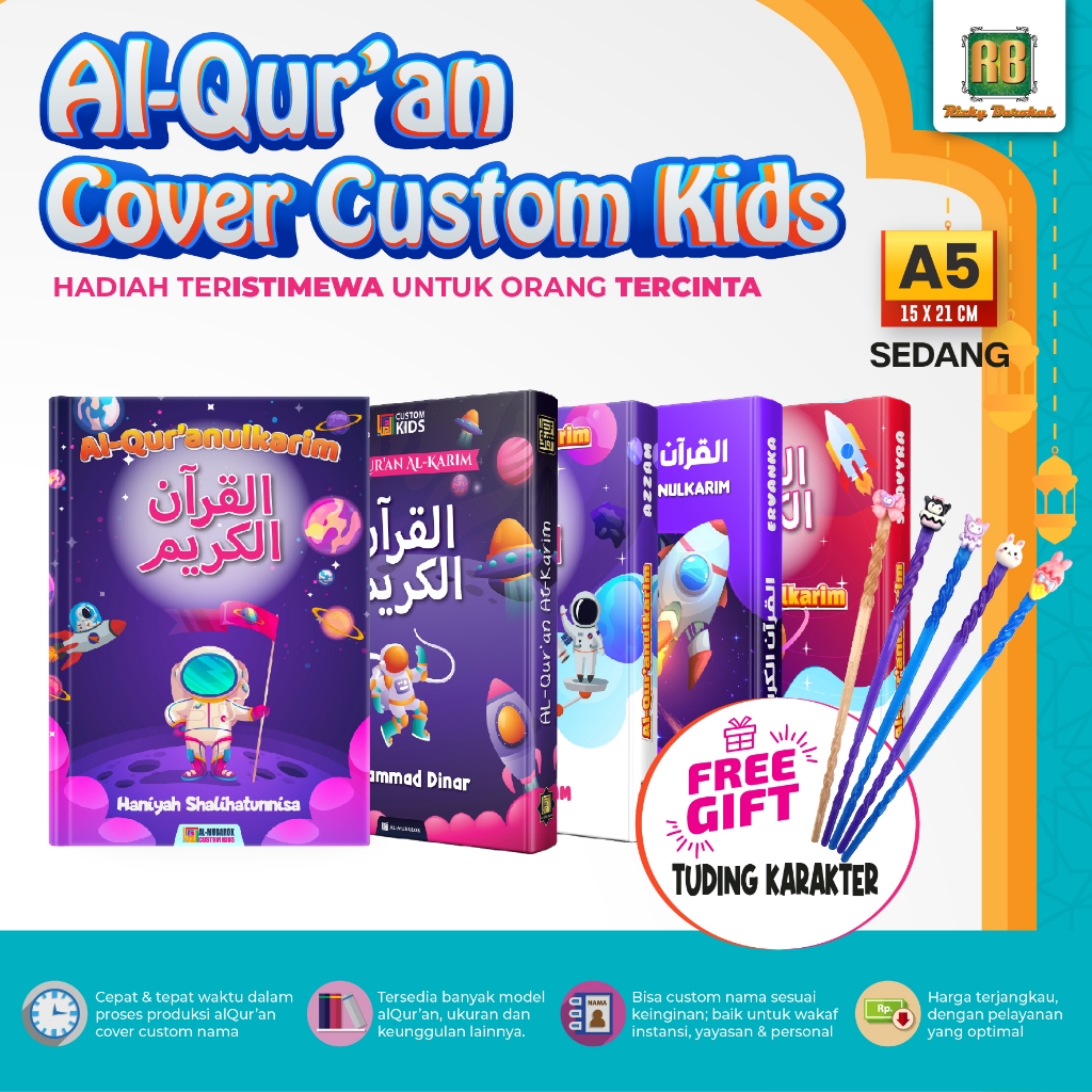 AL QURAN CUSTOM NAMA KIDS/ANAK/JUNIOR FREE CUSTOM NAMA DAN FREE BOX EKSKLUSIFE - AL QURAN TERJEMAH D