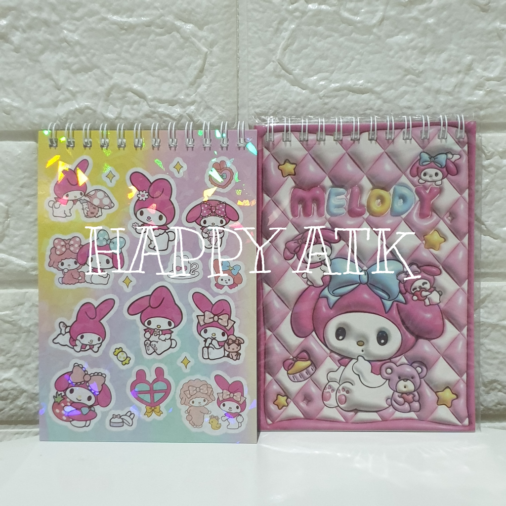 

BUKU STICKER STIKER / STICKER STIKER TRANSPARAN KUROMI MELODY ALBUM + NOTE GARIS