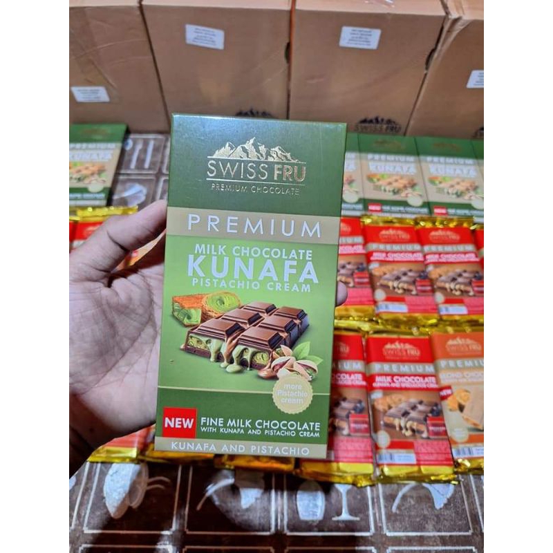 

READY swissfru Coklat dubai viral /coklat kunafe pistachio