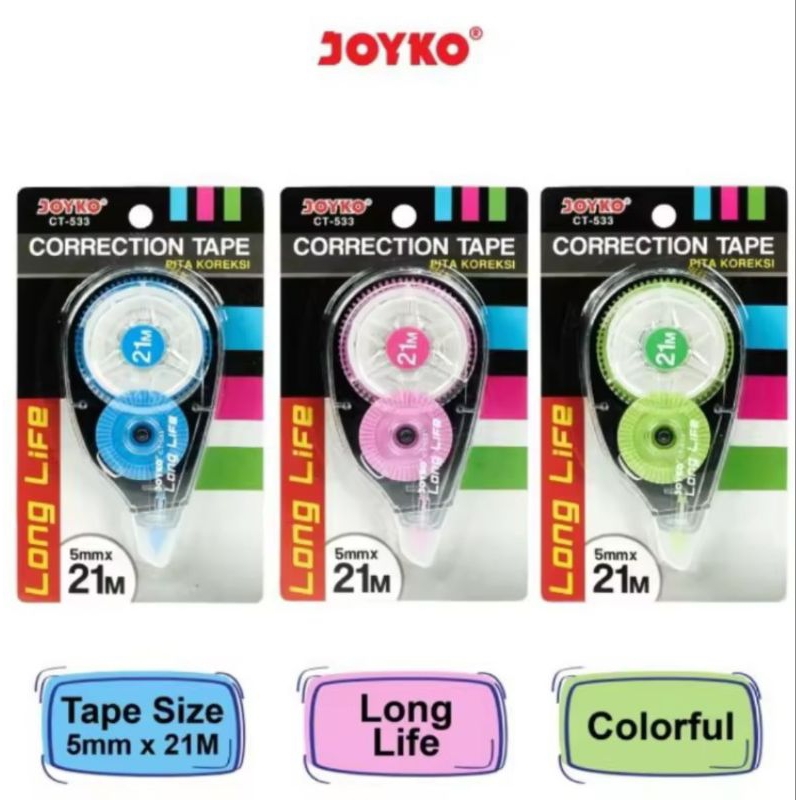 

Corection Tip Ex Kertas / Kering Joyko Ct- 533 21M