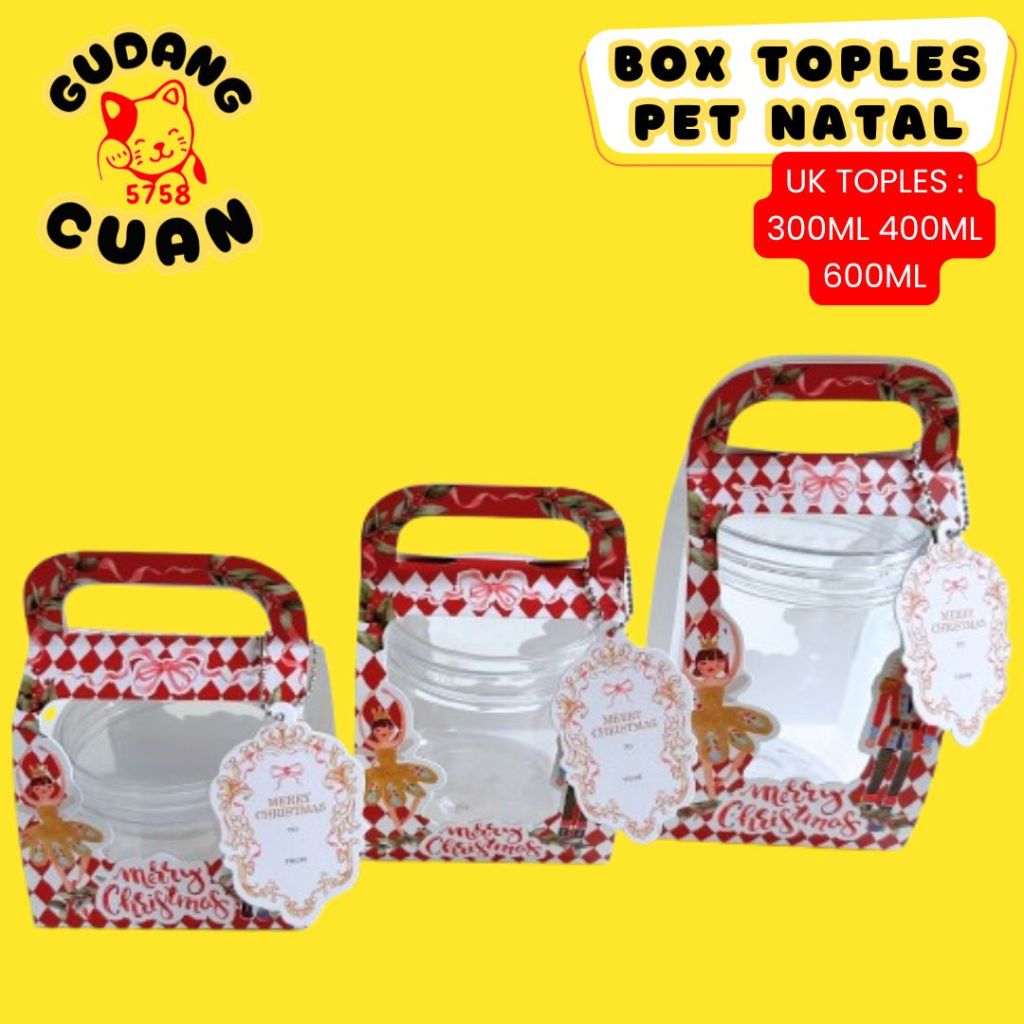 

BOX KOTAK DAN TOPLES PET BENING HAMPERS NATAL CHRISTMAS SOUVENIR