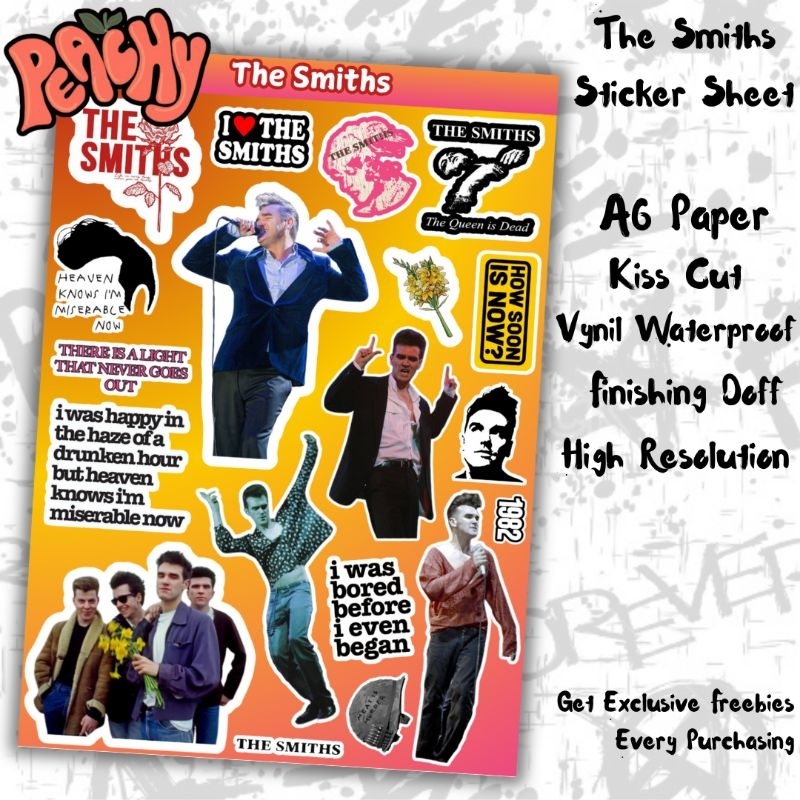 

The Smiths Sticker Pack | Sticker Vynil | sticker Waterproof | sticker sheet | sticker band | sticker tumbler | stiker anti air | sticker music | sticker HP laptop | sticker murah | sticker kpop | stiker Aesthetic | vintage stiker | Sticker Skena