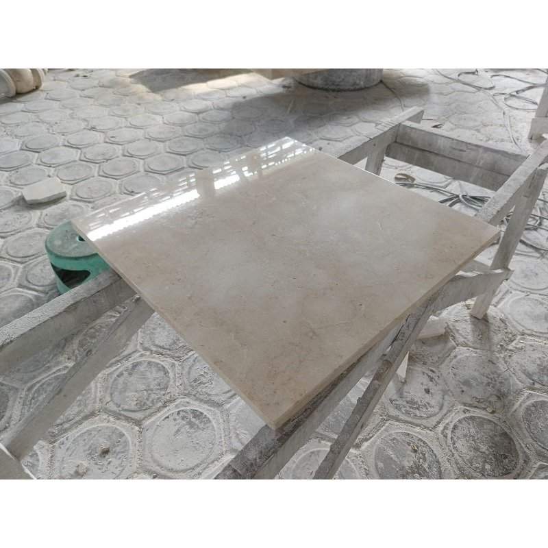 Top table kotak/talenan martabak batu marmer krem