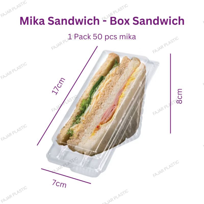 50 Pcs Mika Sandwich Segitiga - Mika Box Sandwich