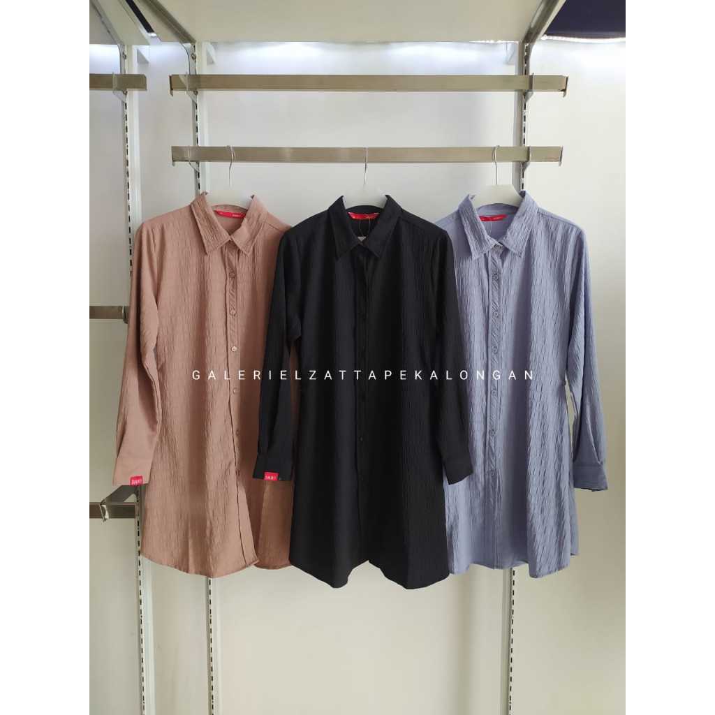 DAUKY FASHION BAJU ATASAN WANITA TERBARU M TUNIC WRINKLED STRIPE