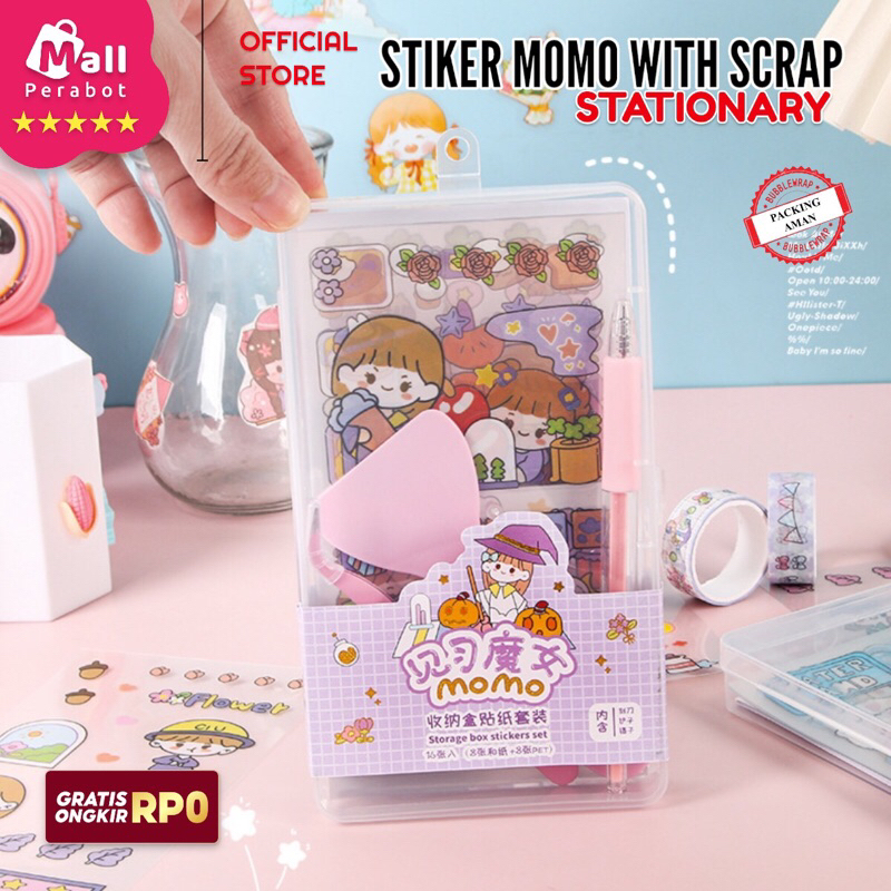 

Mall Perabot | Sticker Momo Tool Set Scrapbook Stiker | Cuter Sticker | Free Box