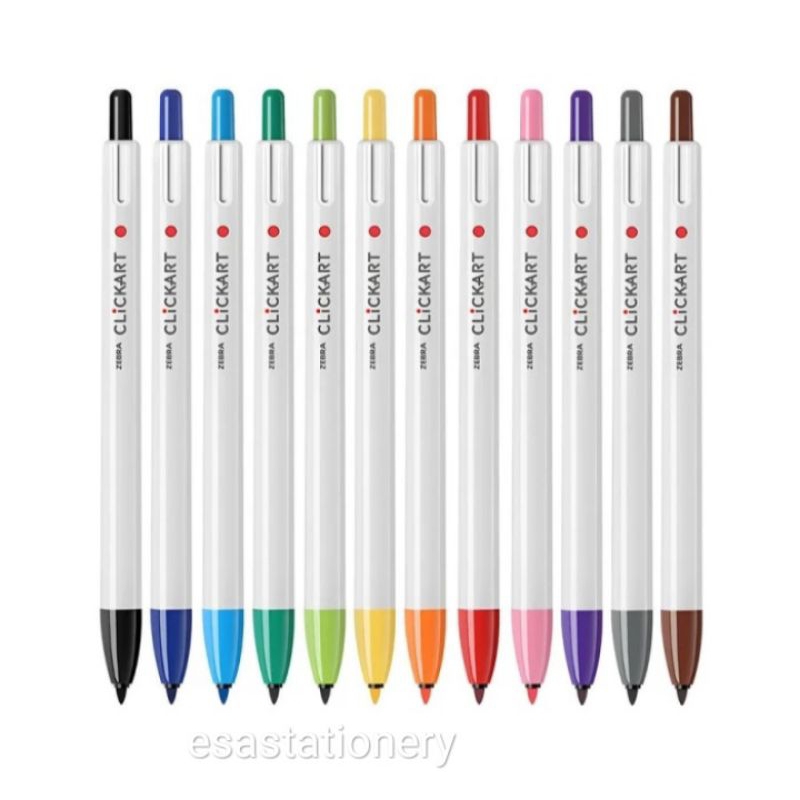 

ZEBRA ClickArt Spidol Retractable Marker Fine Point 0.6mm Standard Colors - Pcs