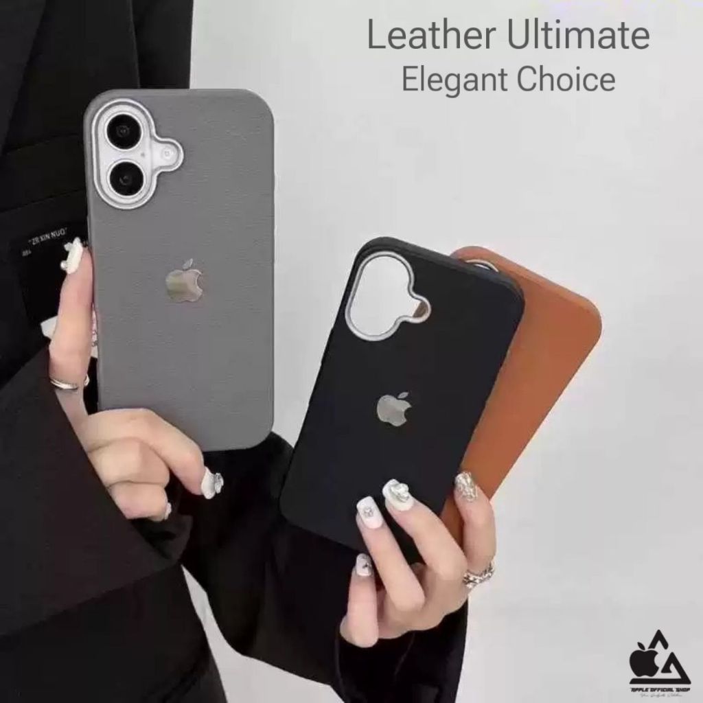 Premium Soft Leather Case Logo For iPhone 16 15 14 13 12 11 Pro Max Plus XR X XS 16+ Frame Camera Ka