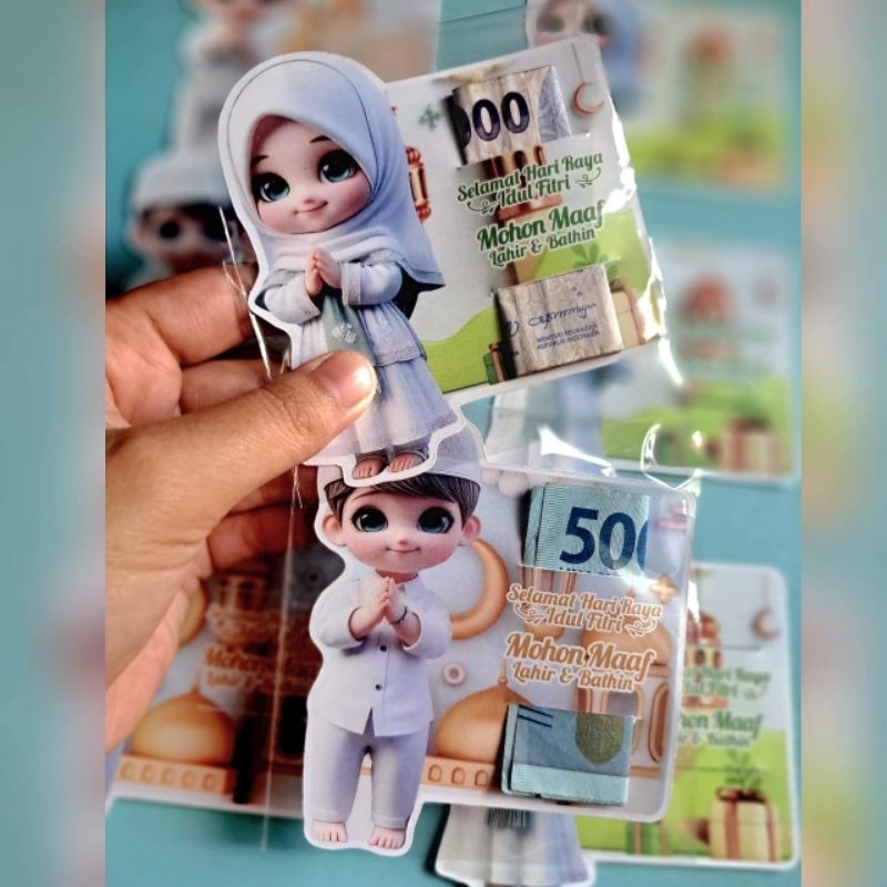 

amplo slip viral karakter 3D amplop lebaran isi 12 pcs free plastik opp satuan