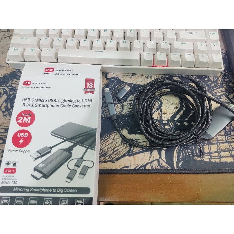 Kabel MHL PX MHA - 130 untuk HP yang Non Support MHL