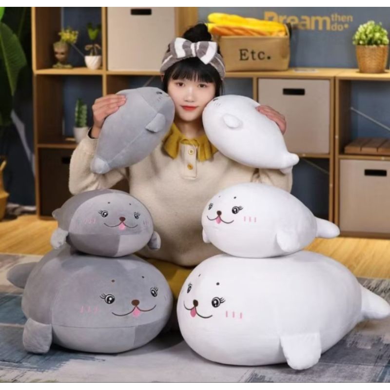 Boneka karakter Anjing Laut/Bantal Karakter Anjing Laut Super Lembut 35cm Berlabel SNI