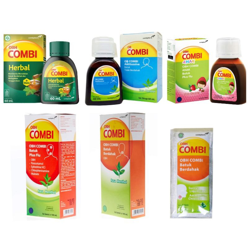 OBH COMBI BATUK FLU BERDAHAK MENTHOL sachet baru herbal antitussive anak strawberry