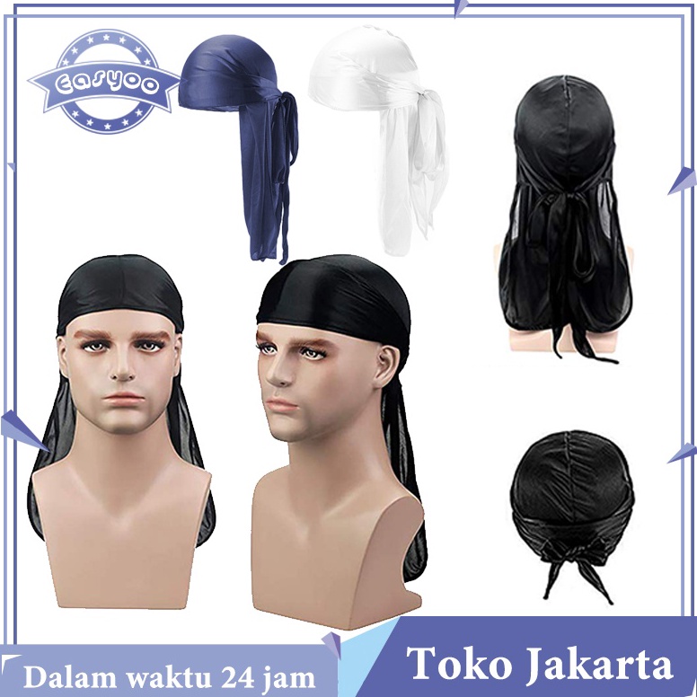 PALINGDICARI Durag Ikat Kepala Silk Durag Bandana Hip Hop Pirate Hat Bandana Chemo Cap