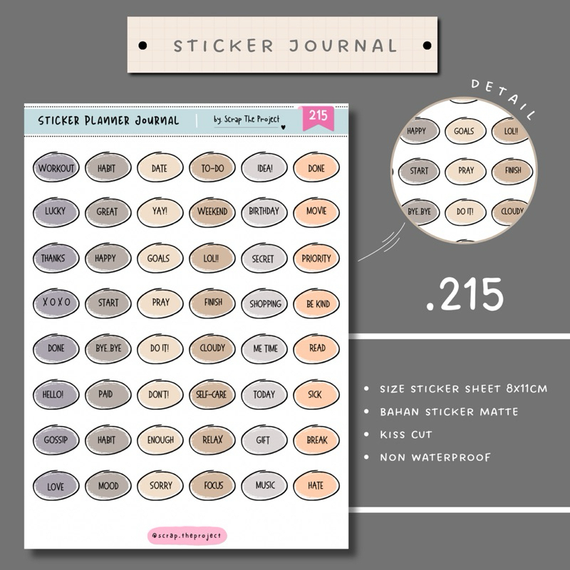 

STICKER PLANNER JOURNAL / DAILY ACTIVITY SKETCH STICKER / STP - 215