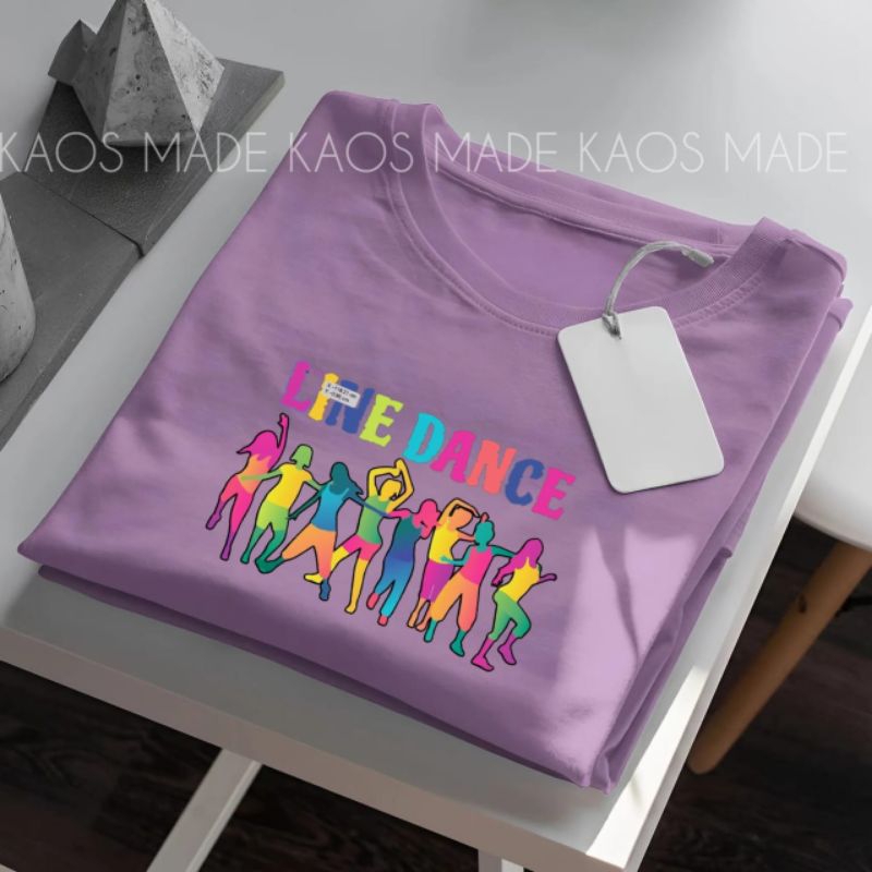 Kaos Branded Line Dance Fashion Import Premium Pria Wanita Lengan Pendek Bahan Katun 30s