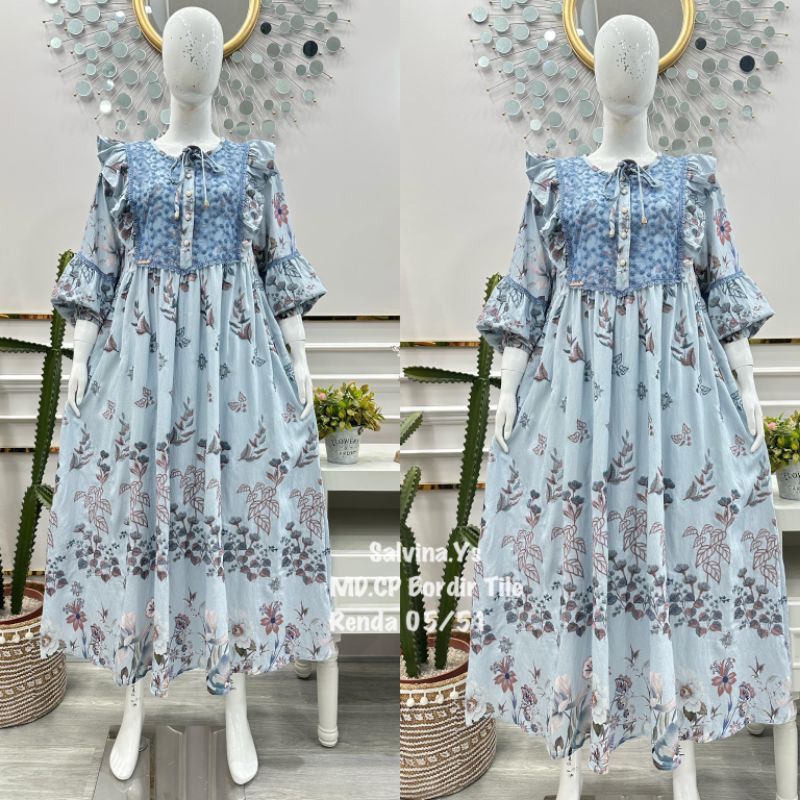 Salvina ys original / midi dress katun bordir salvina ys