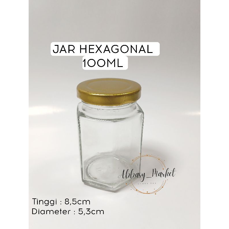 JAR 100ML - JAR HEXAGONAL - JAR KACA