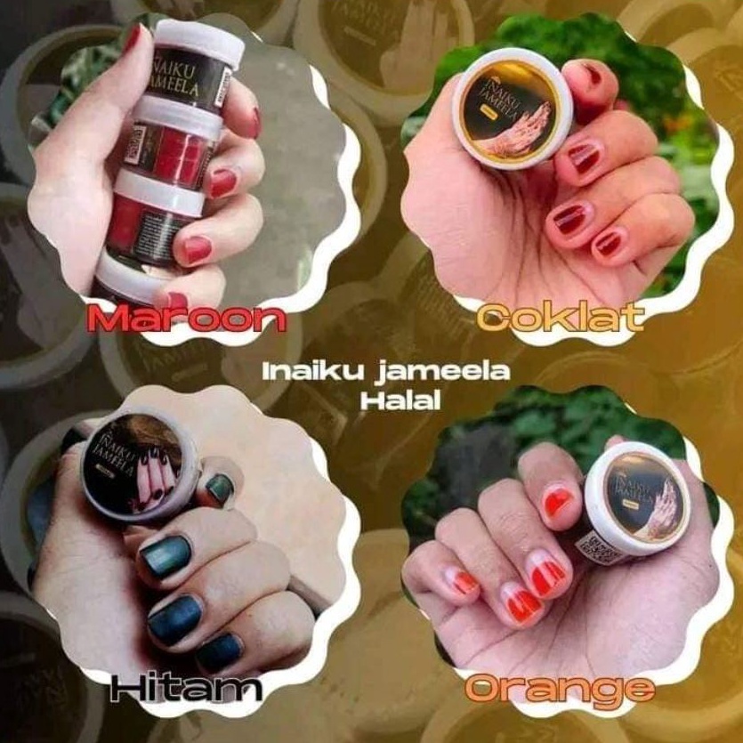 Top Seller INAIKU JAMEELA READY 4 WARNA INAI KUKU KUTEK HENNA HALAL ORIGINAL NAIL HENNA MUSLIMAH SAH