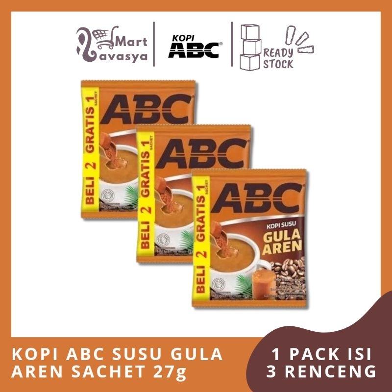 

KOPI ABC SUSU GULA AREN 27g - 1 PACK ISI 3 RENCENG - KOTA BANDUNG - LAVASYA MART