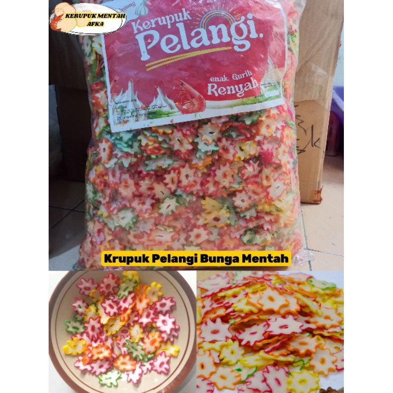 

[250gr/500gr/1kg] Kerupuk seblak mentah bunga/kerupuk pelangi mentah krecekan mentah