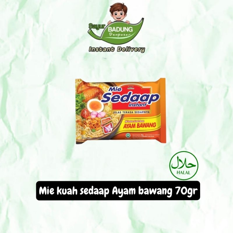 

mie kuah sedaap ayam bawang 70gr _ sayur badung