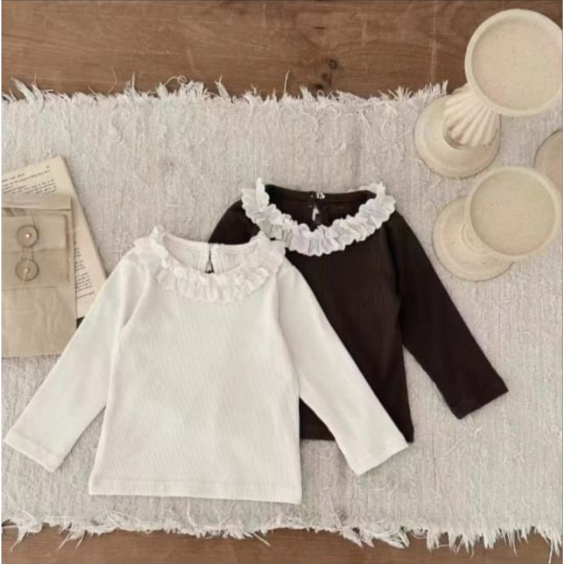 Atasan Lengan panjang Import premium anak perempuan Baju Rajut Renda