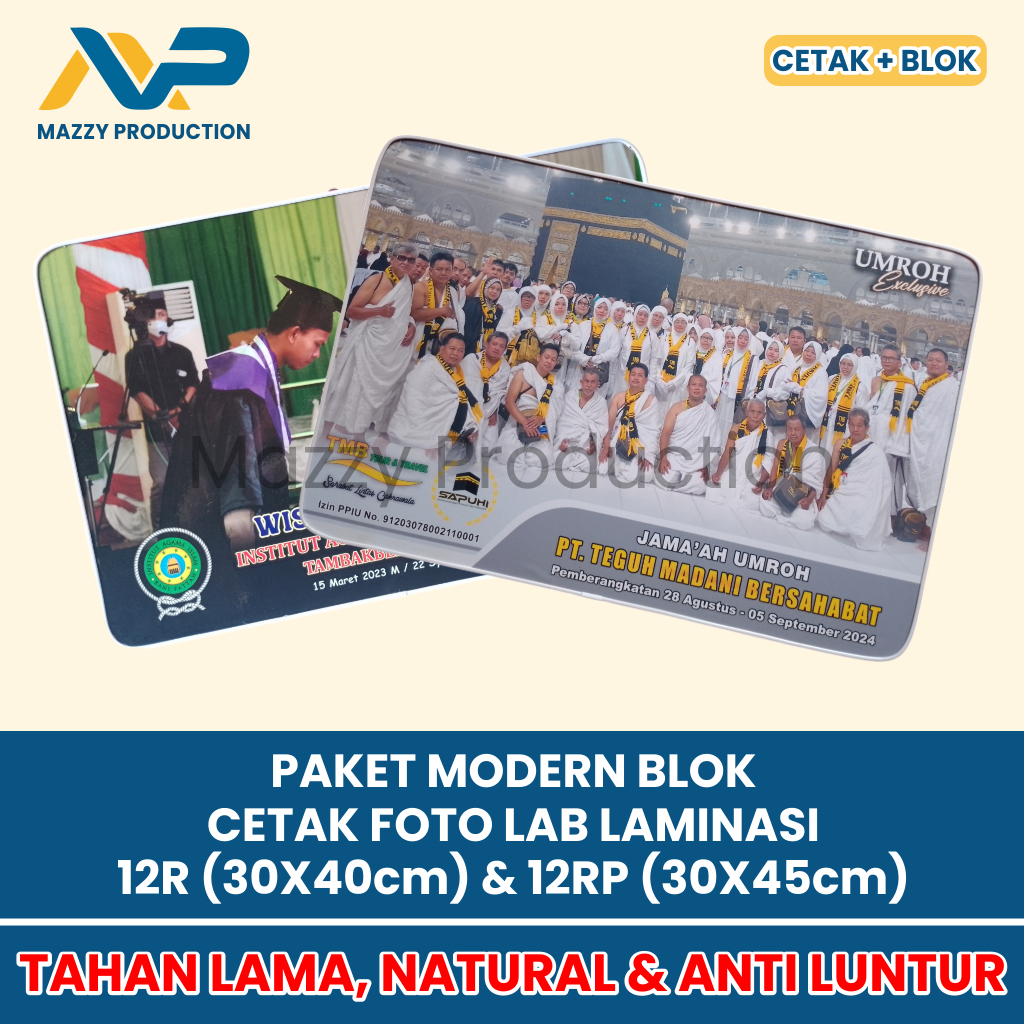 Paket Cetak 12R & 12RP Laminasi Foto Blok Modern - Photo Block