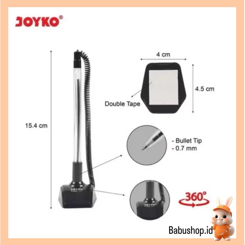 

BBS Pen Stand Joyko PSBP-177 Pulpen Meja 0,7 danDapat Diputar 360' Black Ink