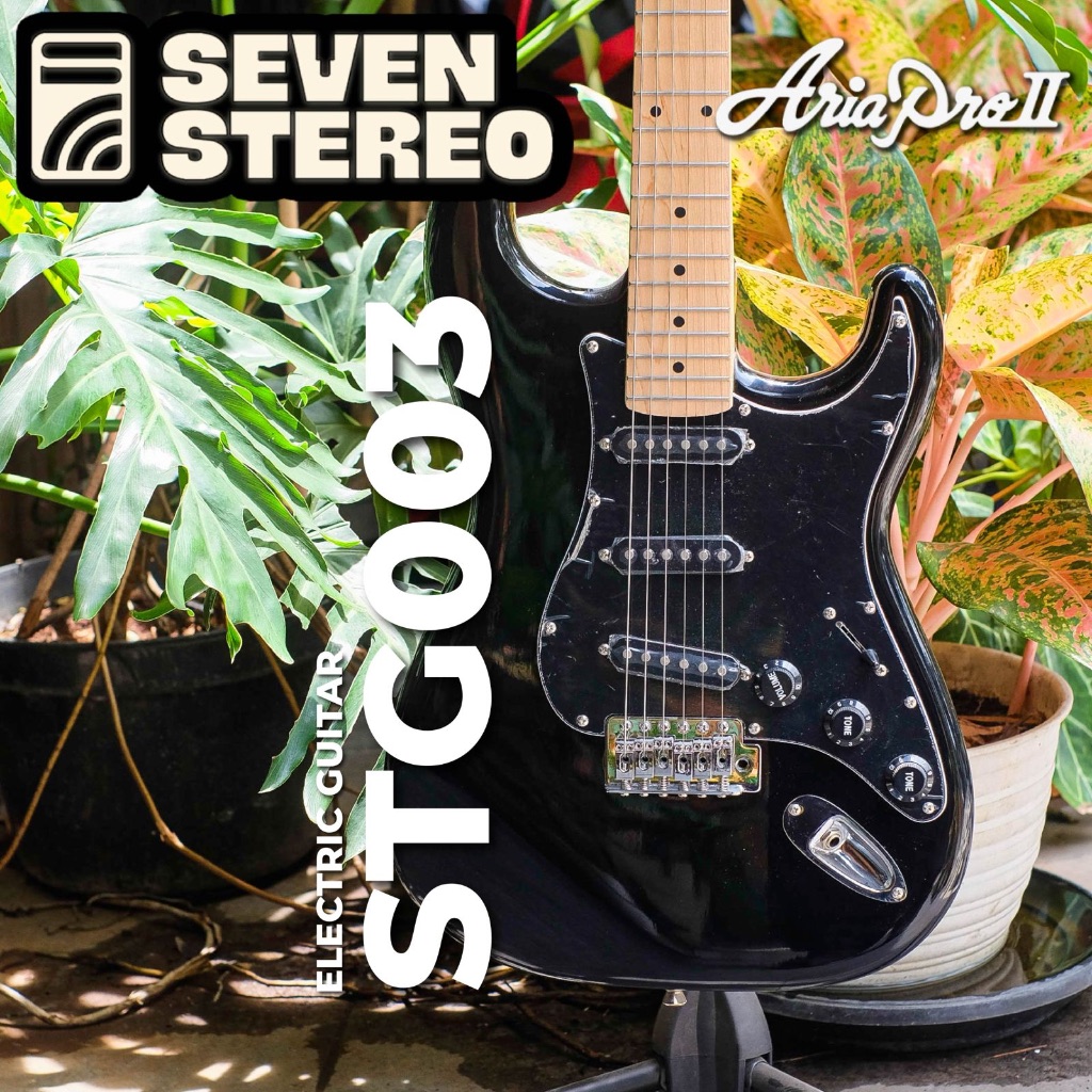 ARIAPRO ARIA PRO STG003 SPL Stratocaster Guitar Black Maple FB