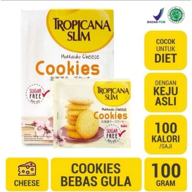 

Tropicana Slim Kue Cookies Sugar Free Isi 5 Sachet