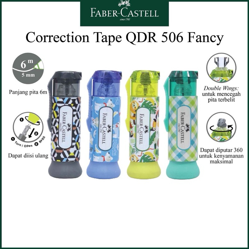 

Combo Correction Tape Faber Castell QDR 506 | +Eraser +1 Refill