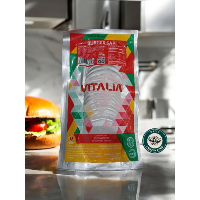 

Vitalia Burger Sapi 250gr & Burger Sapi 280gr / Burger Sapi / Beef Burger / Vitalia