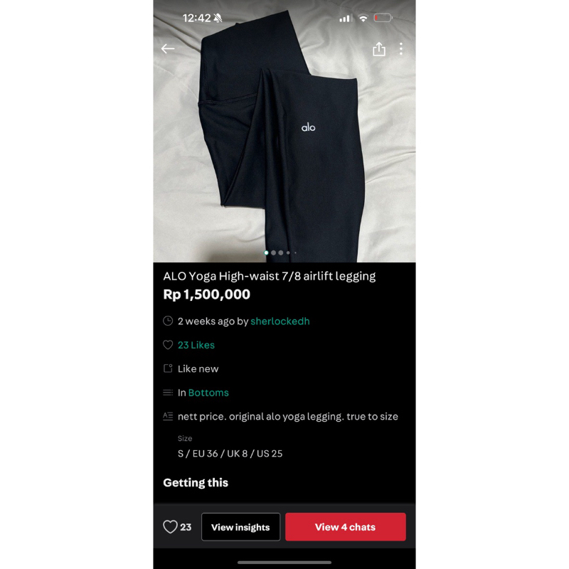 alo yoga legging preloved