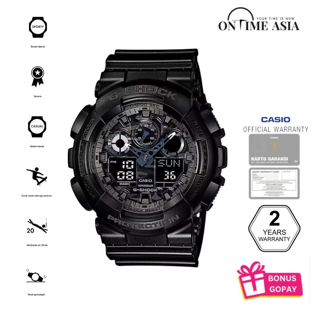 Casio G-Shock GA-100CF-1ADR / GA100CF-1A Original & Garansi
