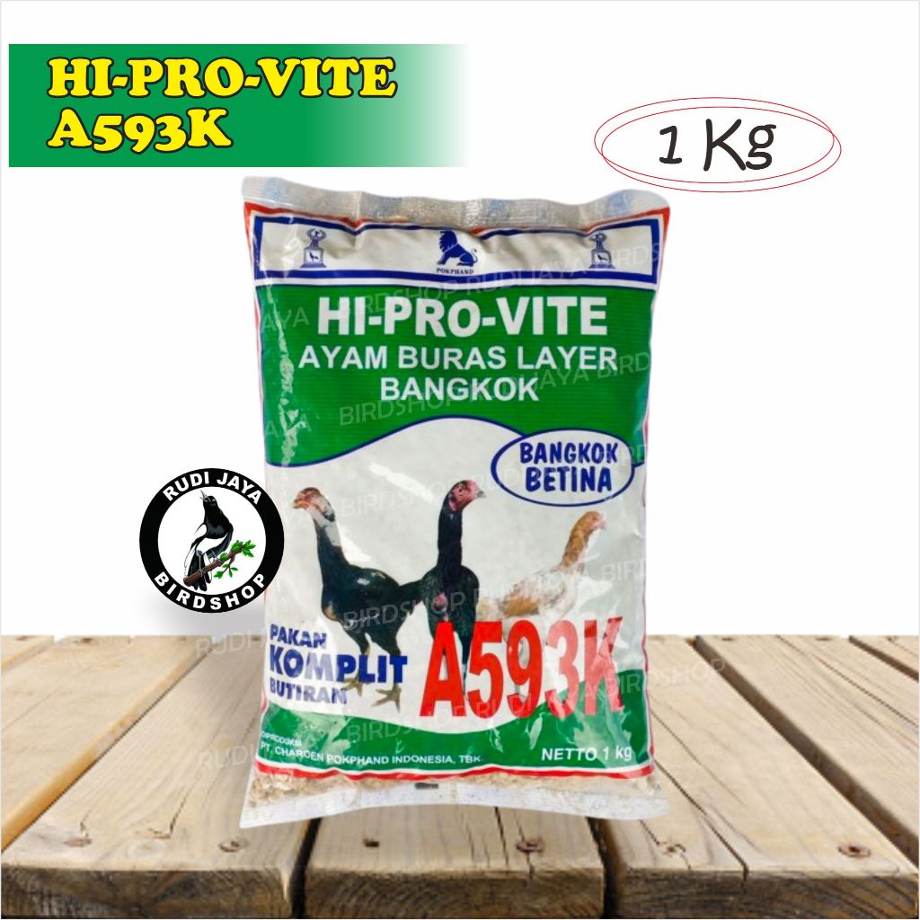 POKPHAND A593 A 593 HI-PRO-VITE HIPROVIT VOER PAKAN MAKANAN AYAM 1KG PAKAN BETINA BANGKOK KEMASAN PA