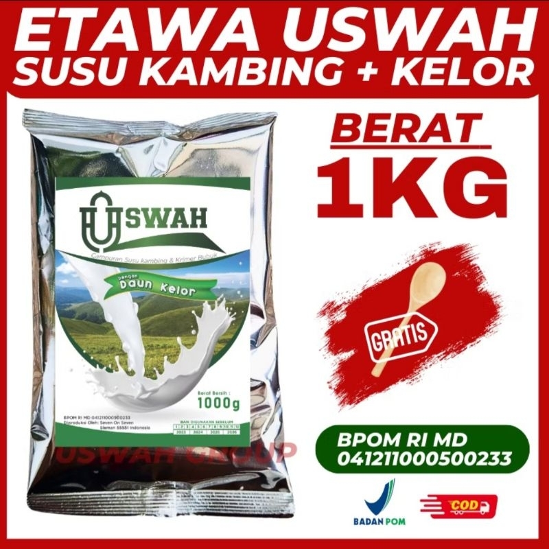 

Susu Kambing Etawa Bubuk Ruqyah Bidara Kelor 1 kg 1000 gram USWAH Daun Kelor 1000g