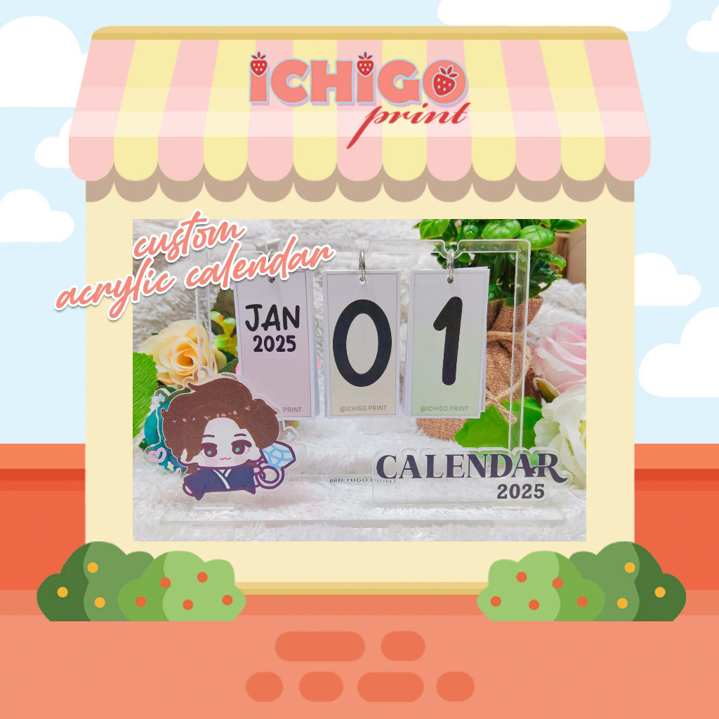 

ICHIGO PRINT custom charater acrylic calendar kalender akrilik karakter bebas anime kpop foto