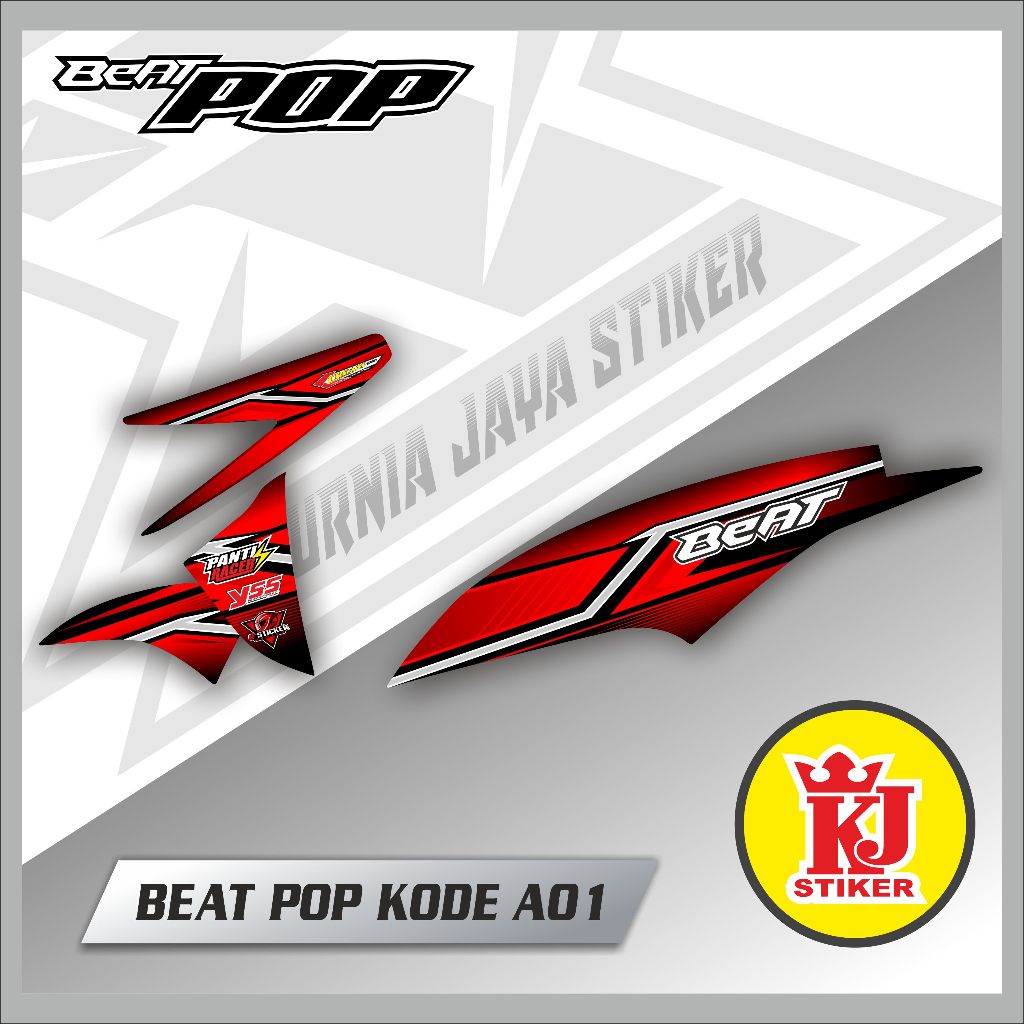 Stiker Motor BEAT POP Stiker Striping Motor BEAT POP Kode A01