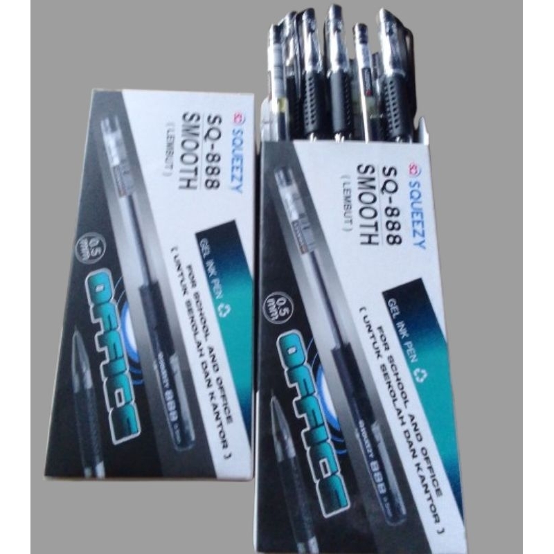 

pulpen cair/gel pen office 0.5mm isi 12 pcs