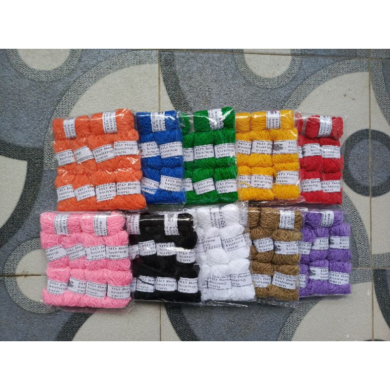 Wol isi 10 / Benang Wol Warna / Benang wol pak / Benang wol kecil warna warni / Benang wol isi 10 / 